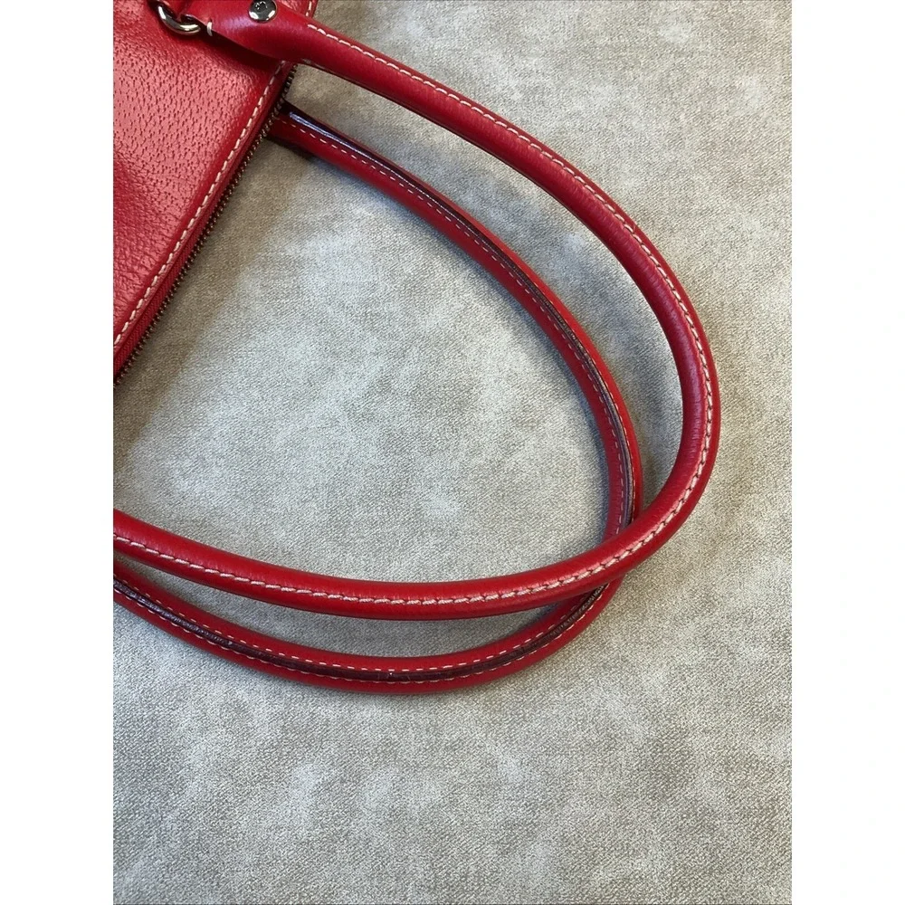 Kate Spade Wellesley Windsor‎ Maeda Red Leather Satchel Rolled Top Handle Bag